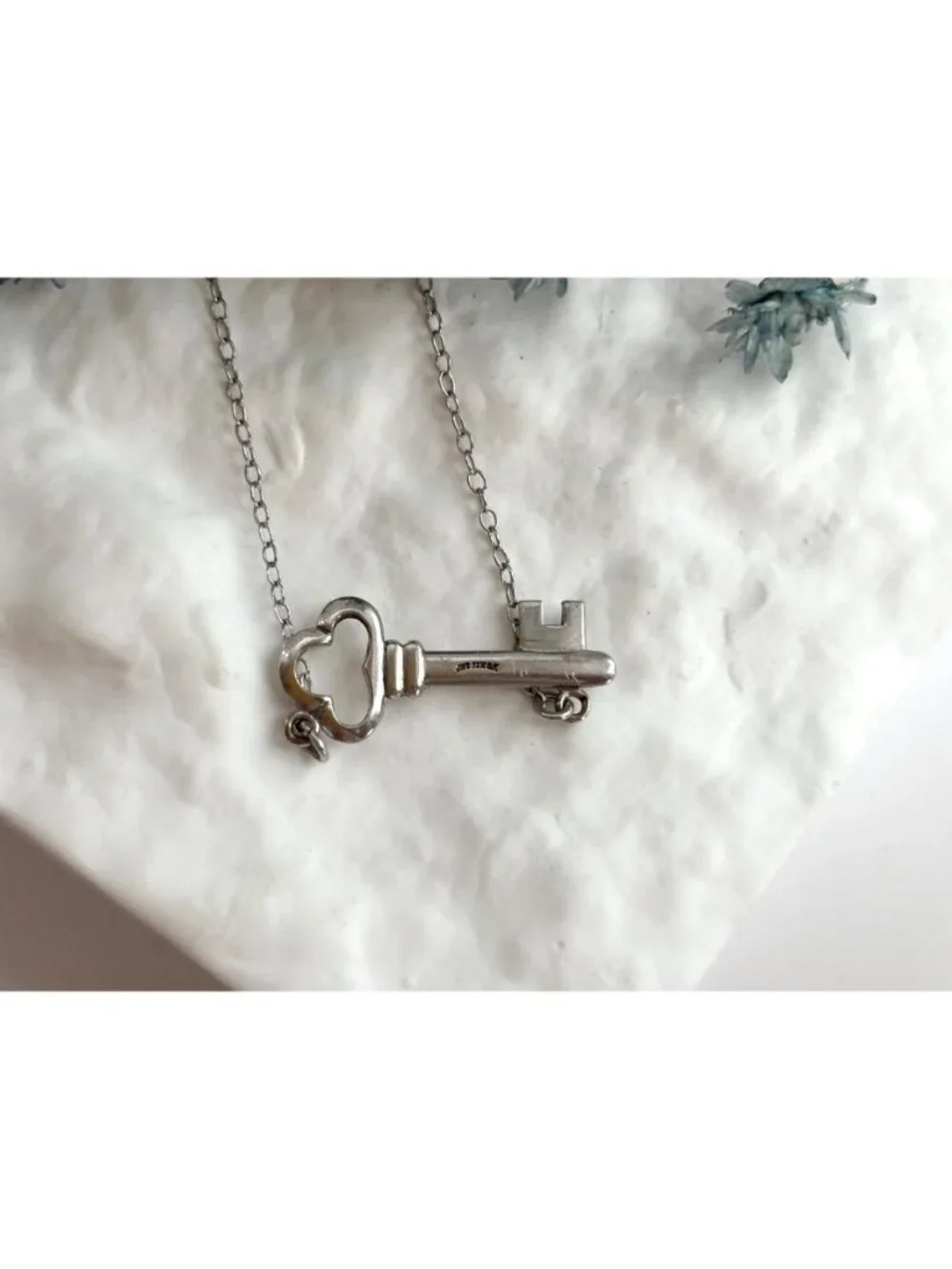 Antique Key 12k Gold Filled Sterling Silver 925 Vintage Pendant Necklace - 16